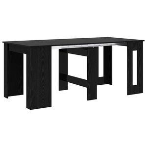 vidaXL Dinning Table 180 x 85 x 75 cm Engineered Wood Black Oak