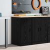 vidaXL Garage Storage Cabinet Black 40x51x85 cm Solid Wood Pine