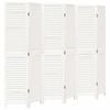 vidaXL Room Divider 6 Panels White Solid Wood Paulownia