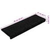 vidaXL Stair Mats 10 pcs 65x21x4 cm Black Rectangular Edge