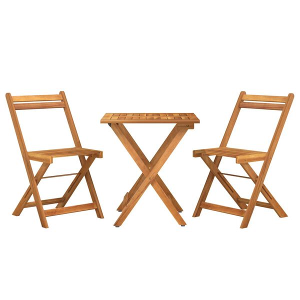 vidaXL 3 Piece Folding Bistro Set Solid Wood Acacia