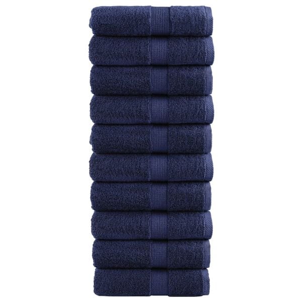 vidaXL Premium Wash Towels "SOLUND" 10 pcs Navy Blue 30x30 cm 600 gsm