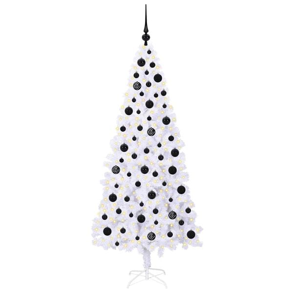 vidaXL Artificial Christmas Tree with Stand White 180 cm PVC and Steel