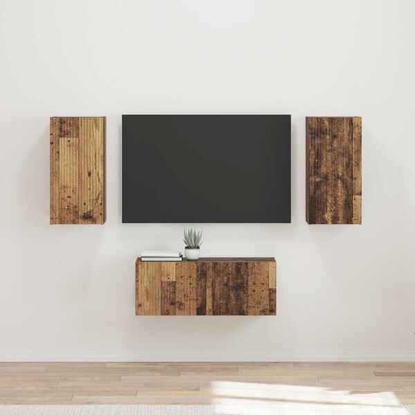 vidaXL TV Cabinet Set Wall-mounted 6 pcs Old Wood Engineered Wood