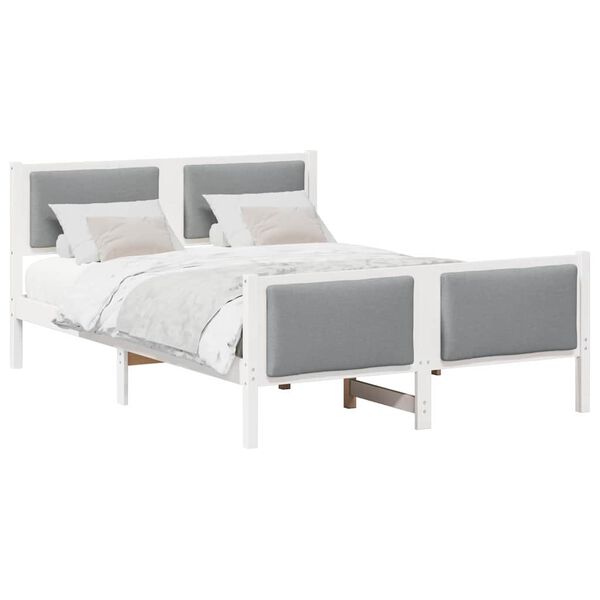vidaXL Bed Frame with Headboard Light Grey 150 x 200 cm Fabric