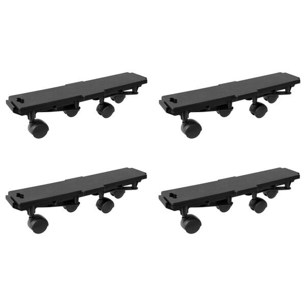 vidaXL Moving Dollies with 4 Wheels 4 pcs Black Polypropylene 170 kg
