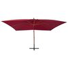 vidaXL Cantilever Garden Parasol with Wooden Pole 400x300 cm Bordeaux Red