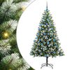 vidaXL Artificial Hinged Christmas Tree with Flocked Snow 180 cm