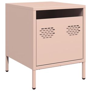 vidaXL Bedside Cabinet Pink 35x39x43.5 cm Steel
