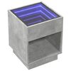 vidaXL Coffee Table with Infinity LED Concrete Grey 40x40x50 cm