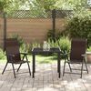 vidaXL Garden Dining Set 3 pcs Brown Powder-Coated Steel