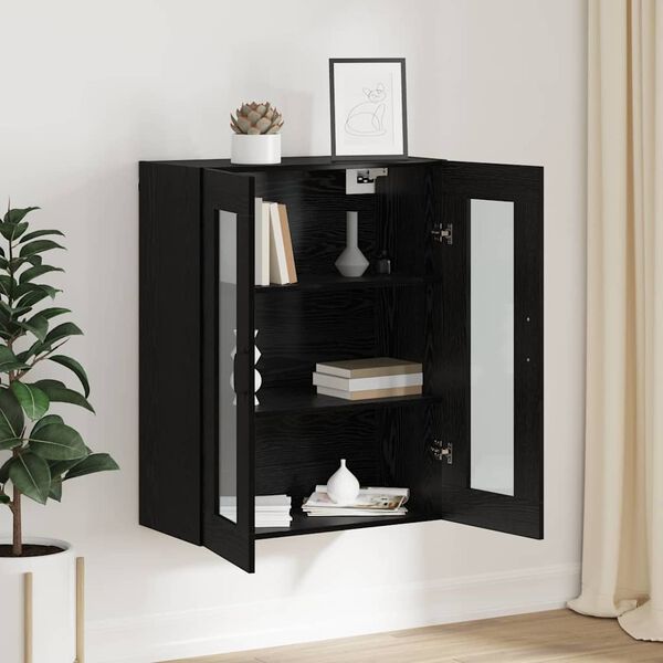 vidaXL Hanging Wall Cabinet Black 69.5 x 34 x 90 cm Engineered wood