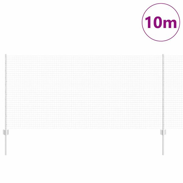 vidaXL Fence with Post Silver 1 x 10 m Steel