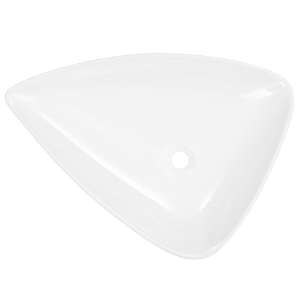 vidaXL Basin Ceramic White Triangle 645x455x115 mm