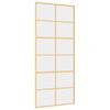 vidaXL Sliding Door Gold 90x205 cm Clear ESG Glass and Aluminium