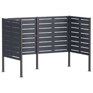 vidaXL Wheelie Bin Screen 167 x 85 x 113 cm Steel Anthracite