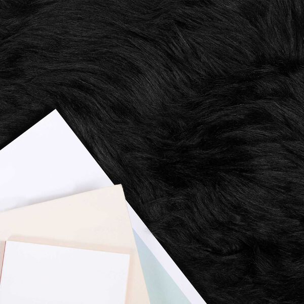 vidaXL Faux Sheepskin Rug Tafalla Black 240 x 240 cm Polyester