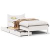 vidaXL Bed Frame with Drawers White 90x190 cm Single Solid Wood Pine
