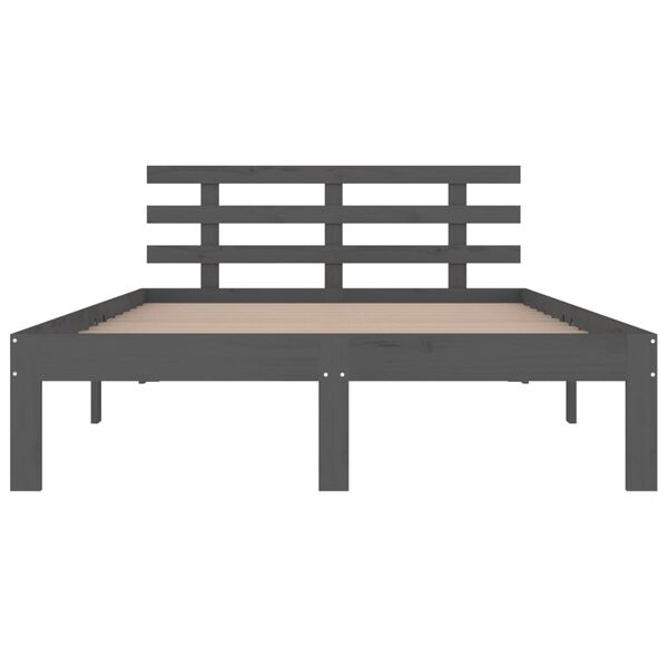 vidaXL Bed Frame without Mattress Grey Solid Wood 200x200 cm
