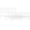 vidaXL Metal Bed Frame without Mattress with Footboard White 140x200cm