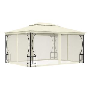 vidaXL Gazebo with Nets 300x400x265 cm Cream