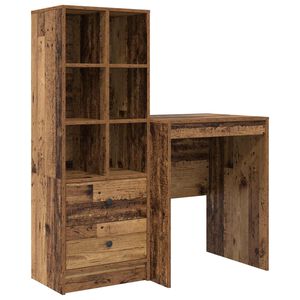 vidaXL Desk Old Wood 105.5 x 50 x 127 cm 2 pcs