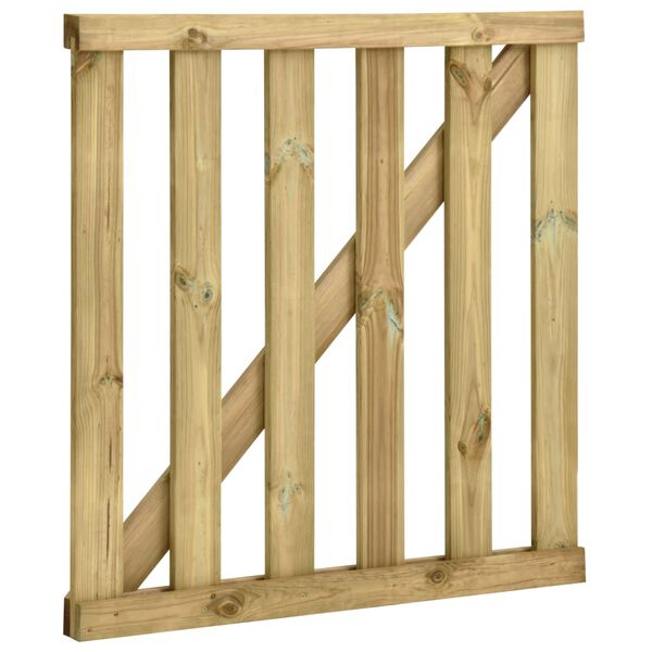 vidaXL Garden Slats Gate Impregnated Pinewood 100x100 cm