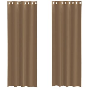 vidaXL Voile Curtains with Grommets 2 pcs Light Brown