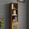 vidaXL Wall Cabinet Smoked Oak 32.5x34.5x90 cm Engineered Wood