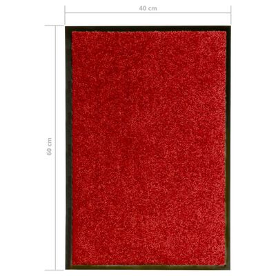 vidaXL Doormat Washable Red 40x60 cm