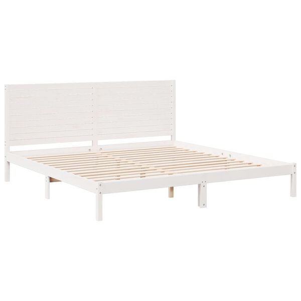 vidaXL Extra Long Bed Frame without Mattress White 200x220 cm Solid Wood