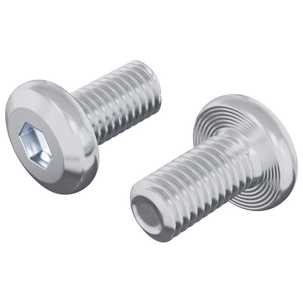 vidaXL Lock Screw Plain 2 pcs Silver M6 x 12 mm Steel