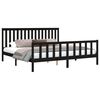 vidaXL Bed Frame without Mattress Black Solid Wood Pine Super King Size