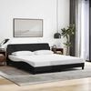 vidaXL Bed Frame "Dover" Black 180x200 cm Super King Fabric