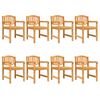 vidaXL Garden Chairs 8 pcs 58x59x88 cm Solid Wood Teak