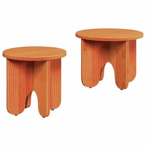 vidaXL Coffee Table 2 pcs Wax Brown Solid Pine wood