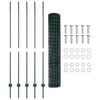 vidaXL Euro Fence with Post 10 x 1.5 m PVC-Coated Steel Green Mesh