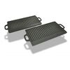 vidaXL Grill Platter 2 pcs Cast Iron Reversible 38x23 cm