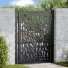 vidaXL Garden Gate Black 100x125 cm Steel Trace Design