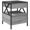vidaXL Bedside Table with Infinity LED Grey Sonoma 40x40x51 cm