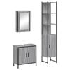 vidaXL 3 Piece Bathroom Furniture Set Grey Sonoma Engineered Wood