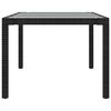 vidaXL Garden Table Black 250x100x75 cm Tempered Glass and Poly Rattan