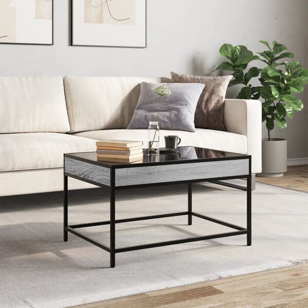 vidaXL Coffee Table with Infinity LED Grey Sonoma 70x50x41 cm