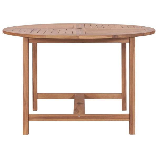 vidaXL Garden Dining Table Ø110x75 cm Solid Wood Teak