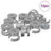 vidaXL Cam Lock Nuts 12 pcs Silver 15 x 11.5 mm Metal