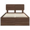 vidaXL Bed Frame with Headboard Brown Oak 120 x 190 cm Solid Pine Wood
