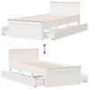 vidaXL Bed Frame without Mattress with Headboard White 90x190 cm Single Solid Wood Pine