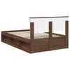 vidaXL Bed Frame with Headboard Brown Oak 120 x 190 cm Solid Pine Wood