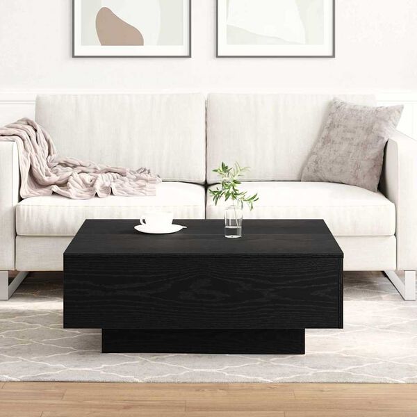 vidaXL Coffee Table Black Oak 80 x 80 x 31 cm