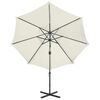 vidaXL Cantilever Garden Parasol with Pole and LED Lights Sand 300 cm